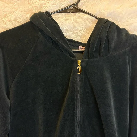 Juicy Couture Velvet Zip-Up Hoodie – Size XL Y2K | Rare | Velour | Rhinestones👑 - Picture 15 of 17